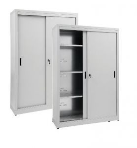 IN-Z.690.16.60 Storage Cabinet with Sliding Doors zinc plated 160x60x180 H