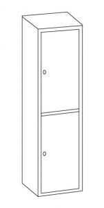 IN-Z.694.08 Dressing cabinet 2 Doors Overlapped galvanized plastic - Dim. 45x40x180 H - 