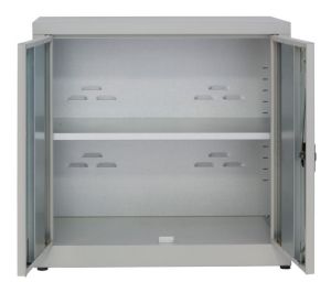 IN-Z.694.15.50 Low 2 Door Plastic Storage Cabinet, 100x50x80 H plasticized zinc