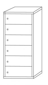 IN-Z.695.06 Multi-compartment plasticized zinc filing cabinet with 6 places - dim. 45x40x180 H