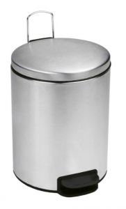 T112039 Brushed stainless steel Pedal bin with silent closing lid 3 liters