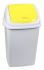 T909056 Cubo de basura Polipropileno blanco con tapa basculante amarilla 50 litros (múltiplos 6 piezas)