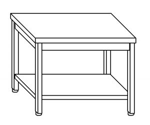 TL8020 Table de travail en acier inoxydable AISI 304 sur pieds et une étagère dim. 90x80x85 cm (produit en Italie)
