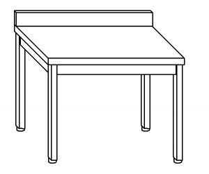TL8041 Table de travail en acier inoxydable AISI 304 sur pieds avec dosseret dim. 160x80x85 cm (produit en Italie)