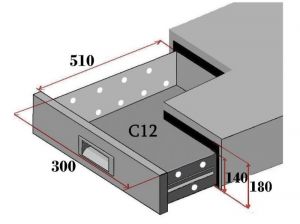 C12-FC Ensemble de 2 tiroirs pour comptoirs réfrigérés
