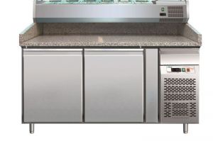 G-PZ2600TN - Refrigerated pizza counter with two doors in stainless steel