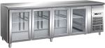 G-GN4100TNG - Ventilated Refrigerated Table GN1 / 1 Temp + 2 / + 8 ° C Glass Door 