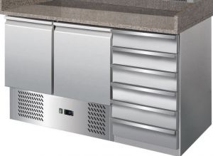 G-S903PZCAS-FC Mesa refrigerada con función de mostrador de pizza en acero inoxidable AISI201