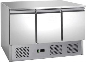 G-S903TOP-FC Static refrigerated saladette, AISI201, 3 ports 