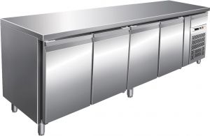 G-SNACK4100TN - Table réfrigérée ventilée en acier inoxydable - 4 portes 