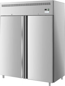 G-GN1410TN-FC - Refrigerador ventilado, temp. -2 / + 8 ° C, puerta doble, marco de acero inoxidable AISI201