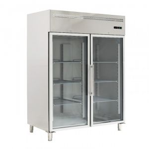 G-GN1410TNG-FC Ventilated Refrigerated Cabinet GN 2/1 - Double Glazed Glass Door - Lt 1300